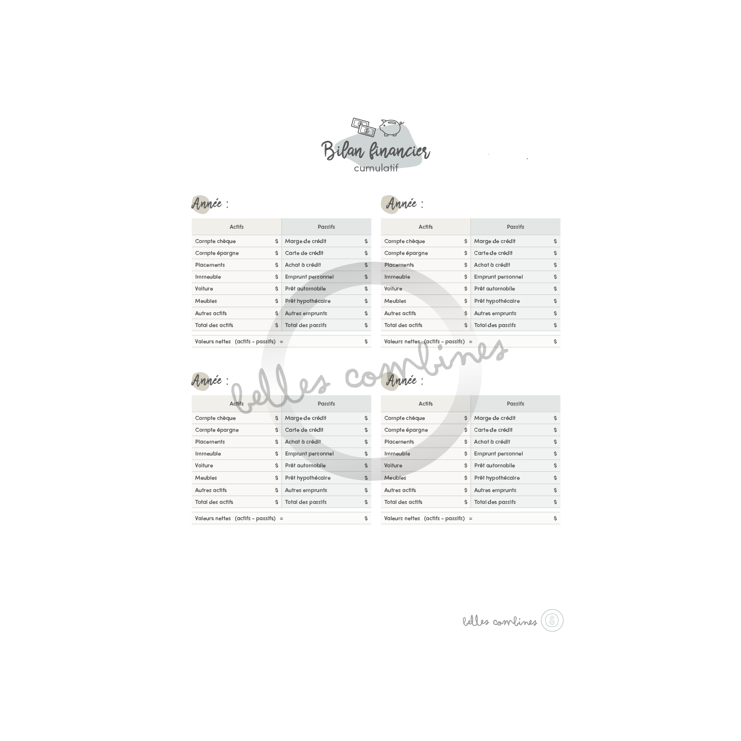 Cumulative financial statement