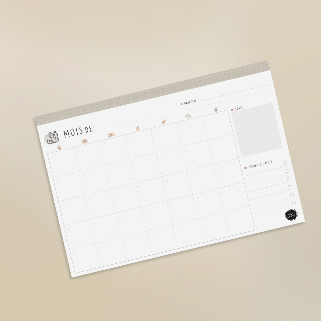 Bloc-notes - Mon mois