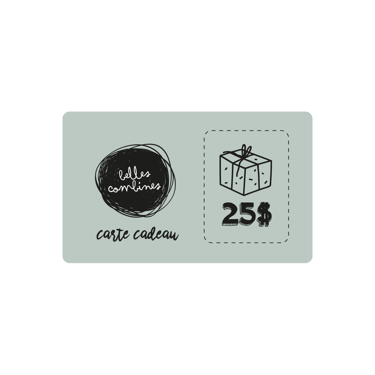Aperçu de la carte-cadeau de 25$ Les Belles Combines