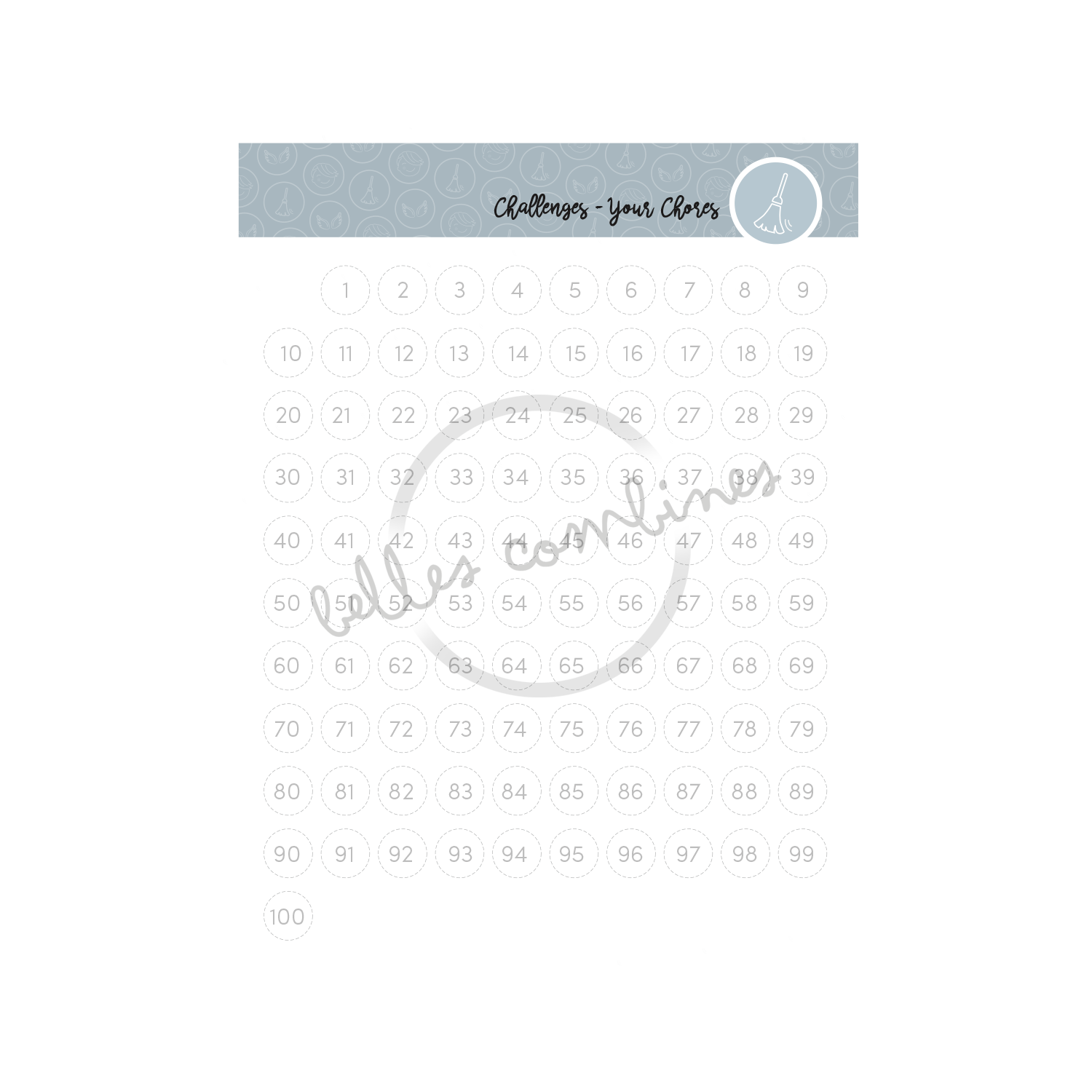 English version of the document to print Our family challenges for chores made by Les Belles Combines