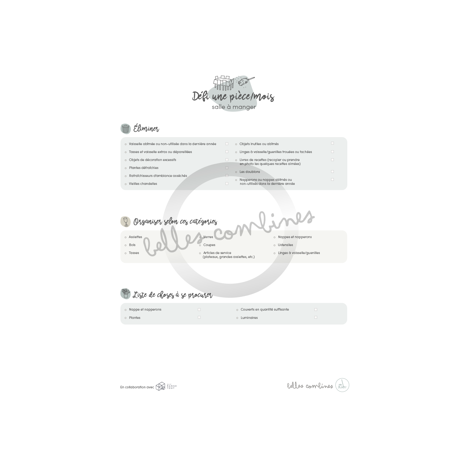 Défi 1 pièce/mois salle à manger