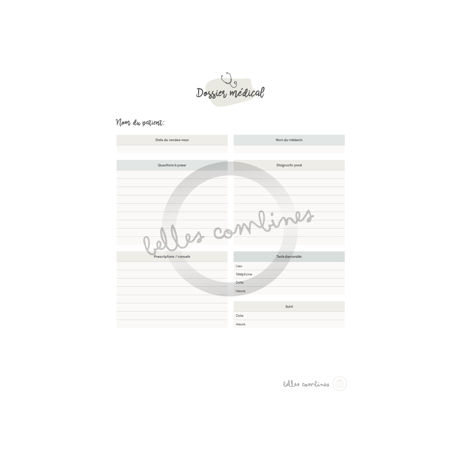 Medical form for children