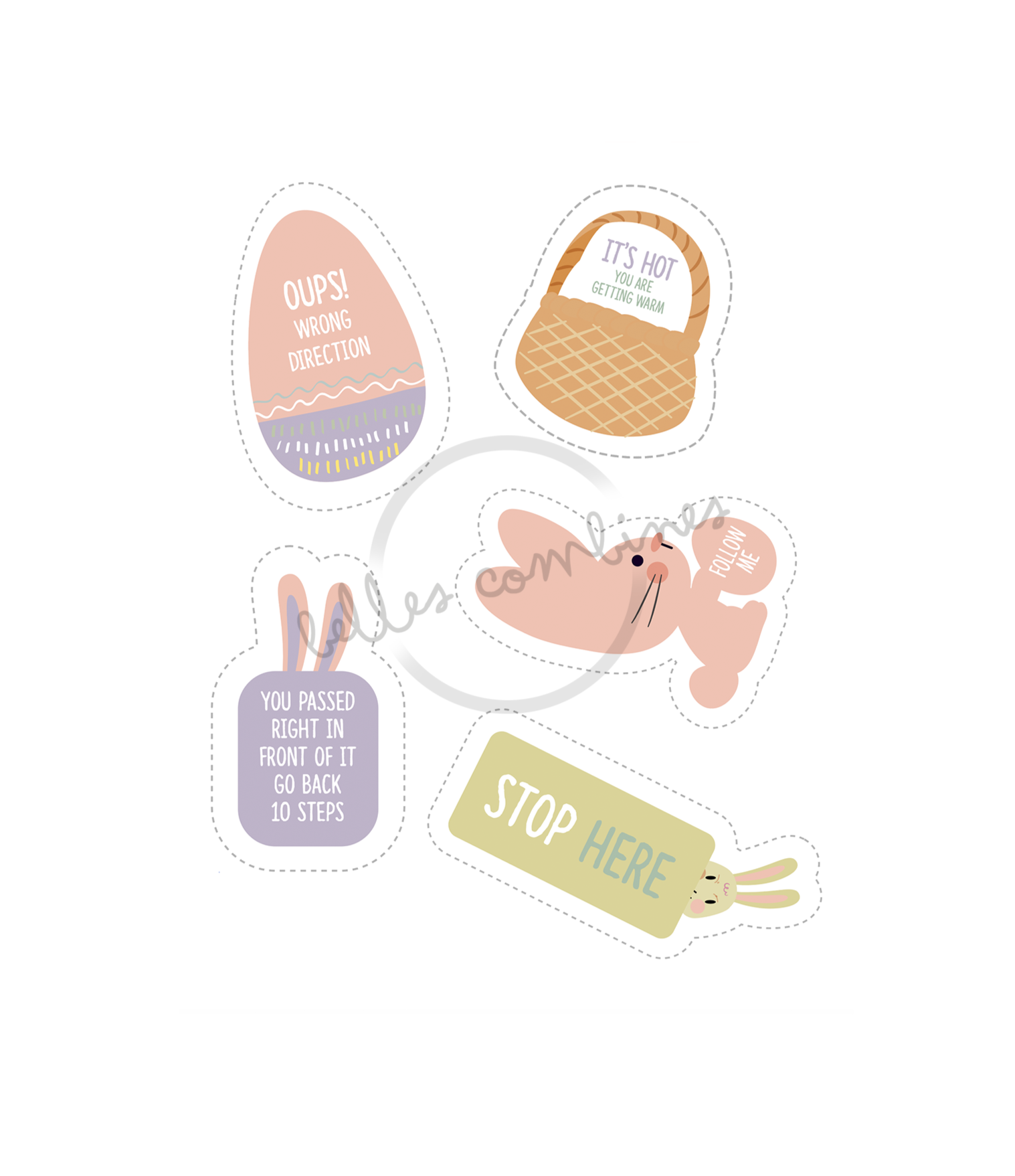 English version of the fun easter hunt document made by Les Belles Combines