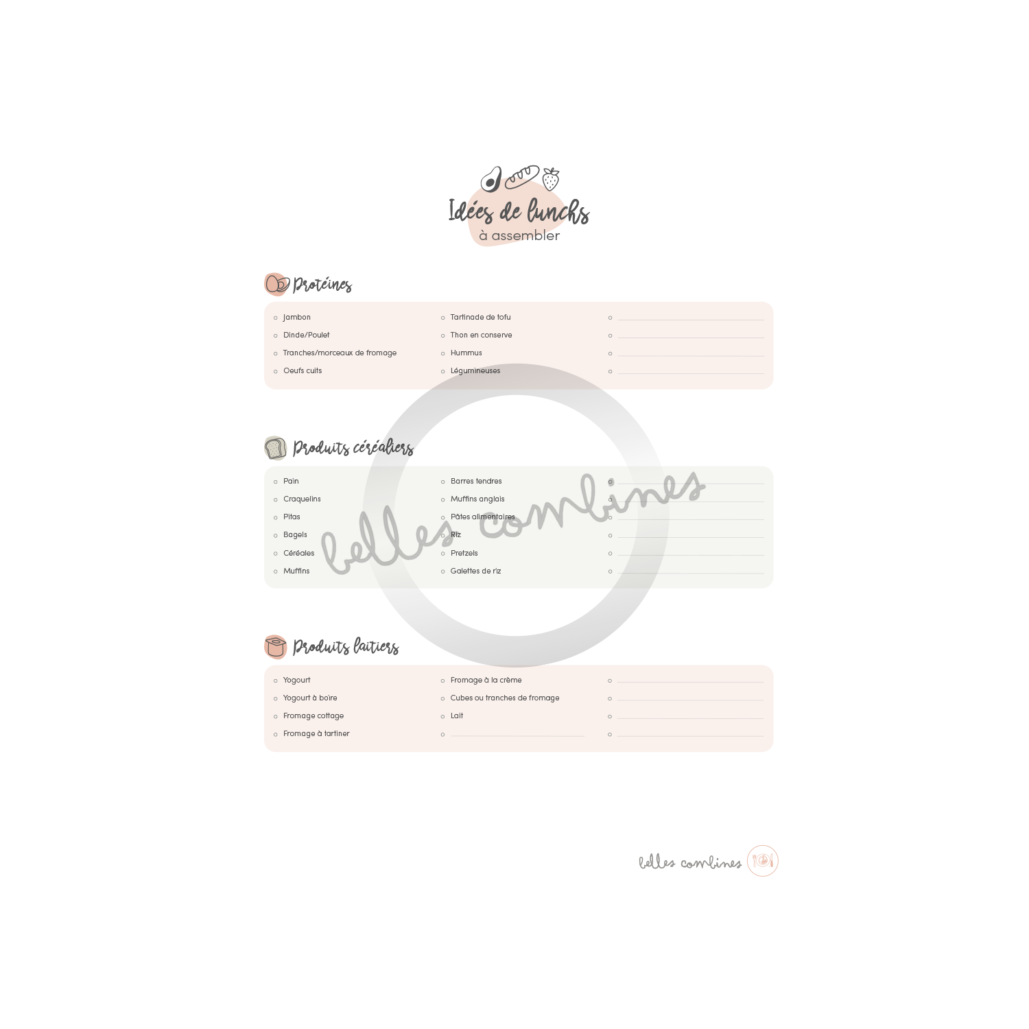 Idées de lunchs à assembler pour enfants