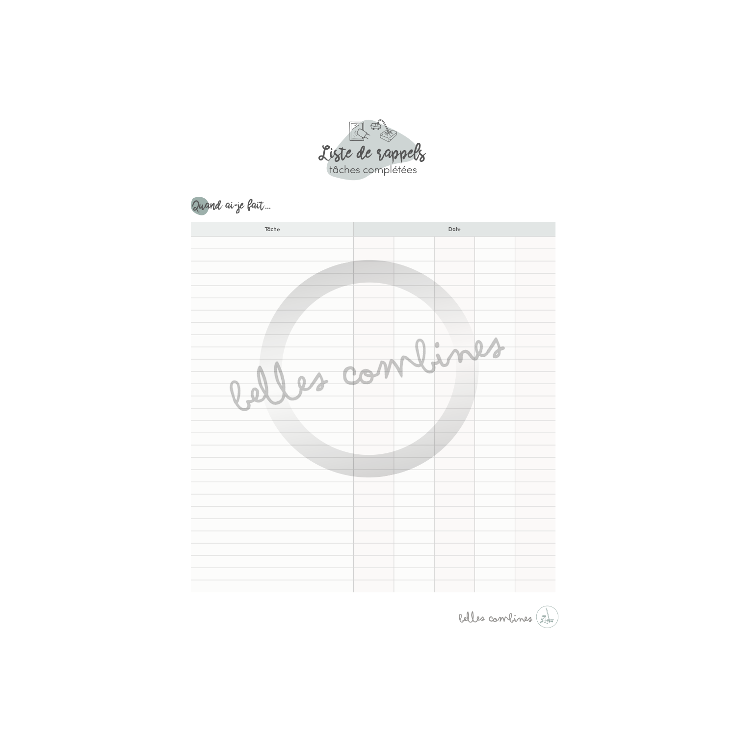 Reminder list of completed tasks