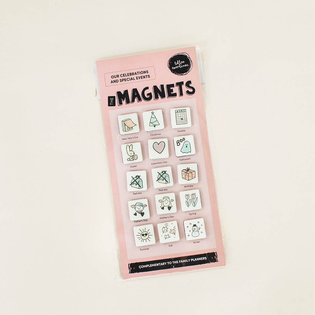 English version of celebrations and events magnets by Les Belles Combines