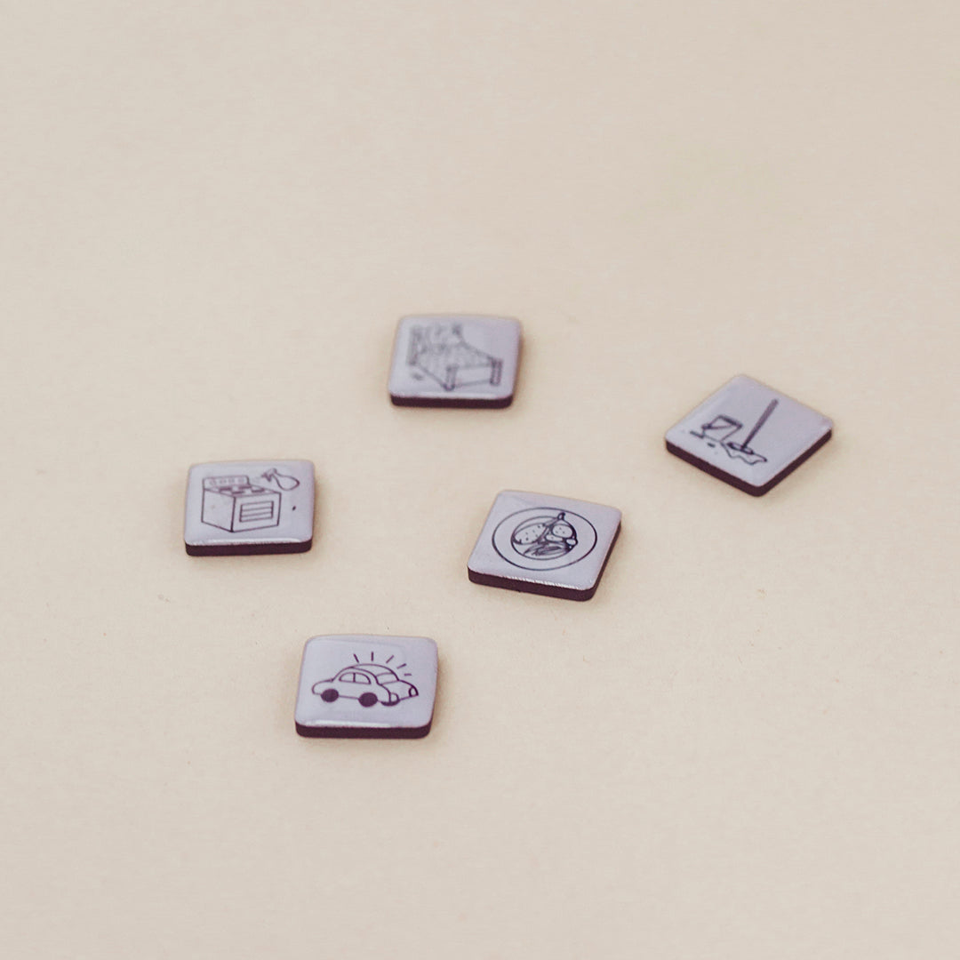 Aperçu des magnétos de tâches Les Belles Combines/Preview of the chores magnets Les Belles Combines