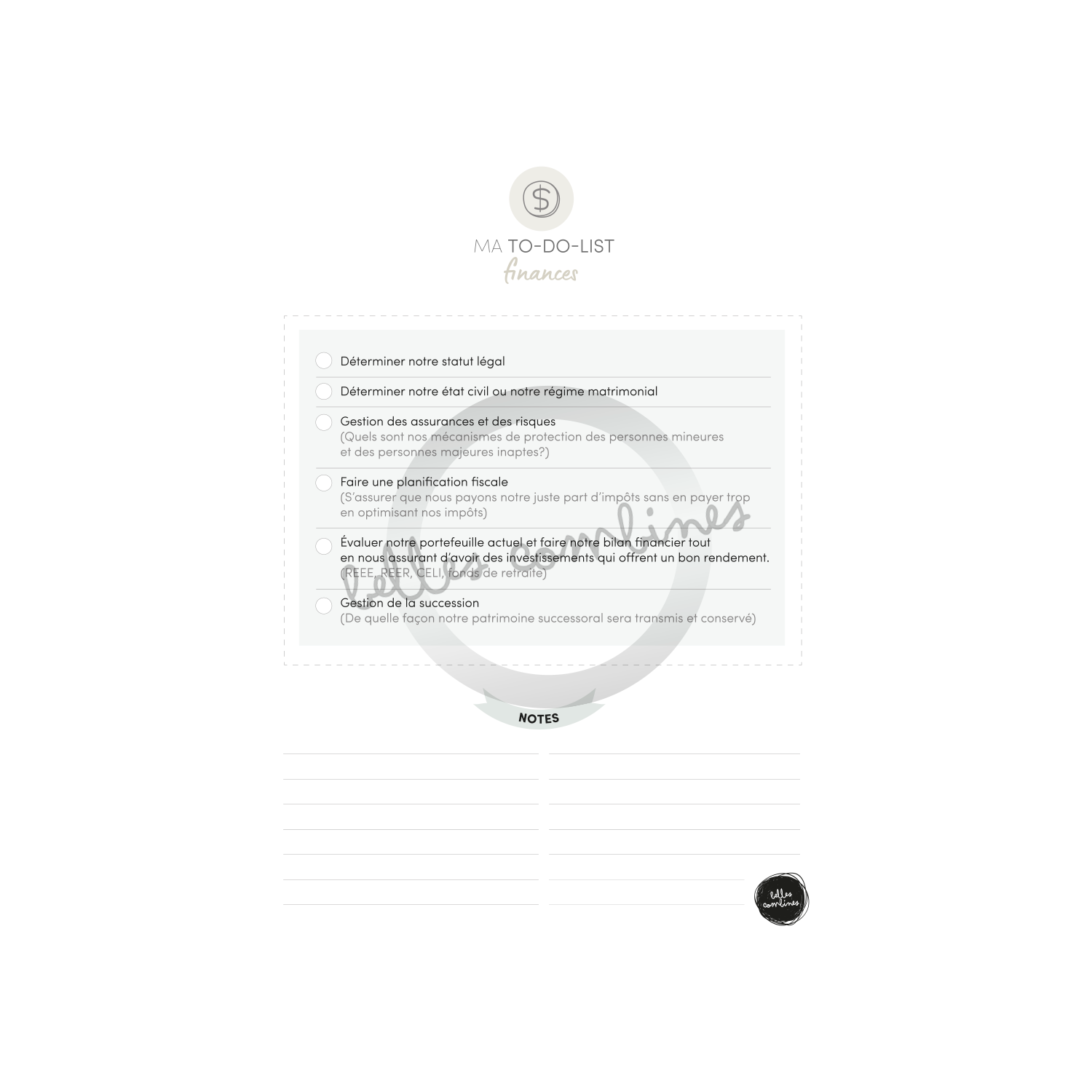 Financial to do list