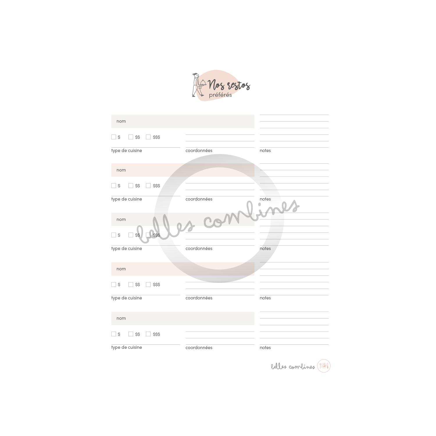 Nos restos préférés