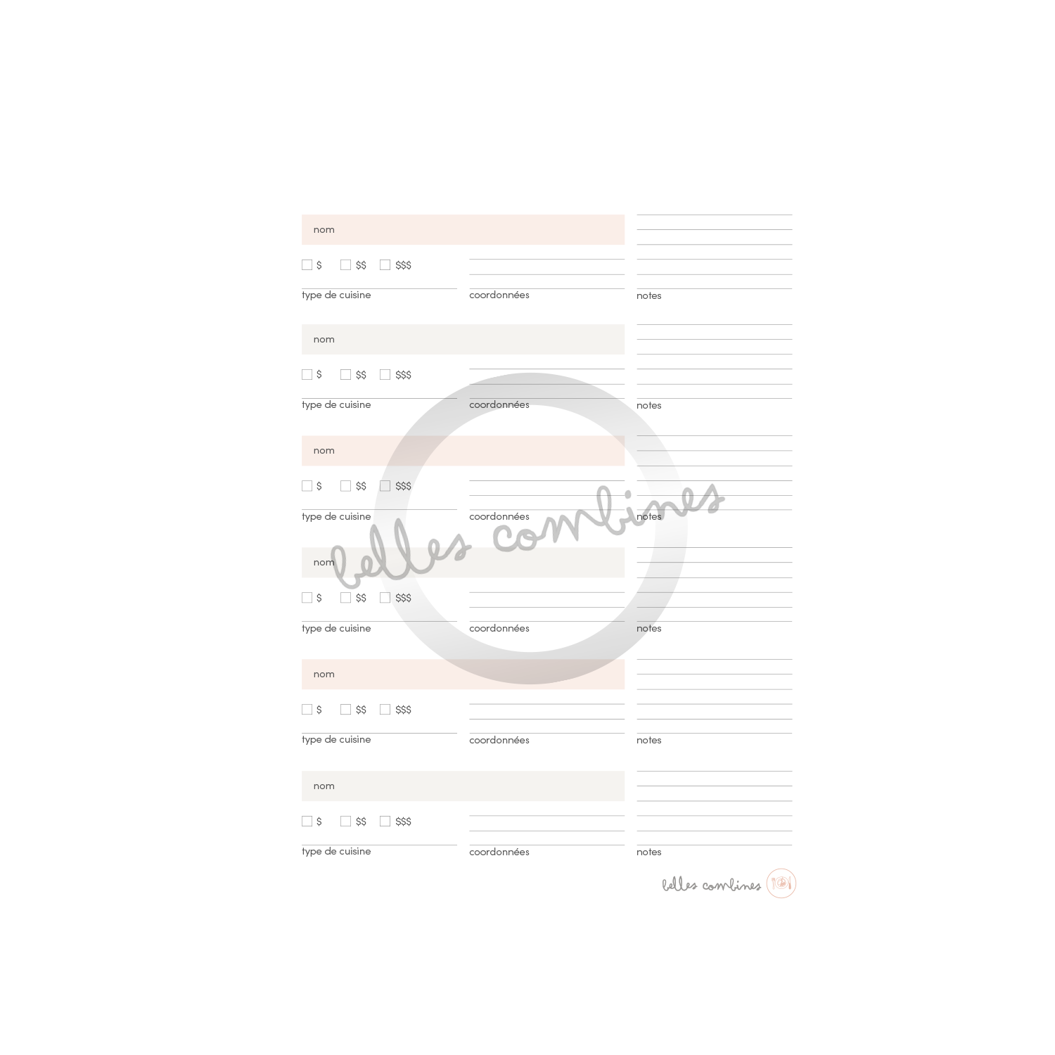 Nos restos préférés