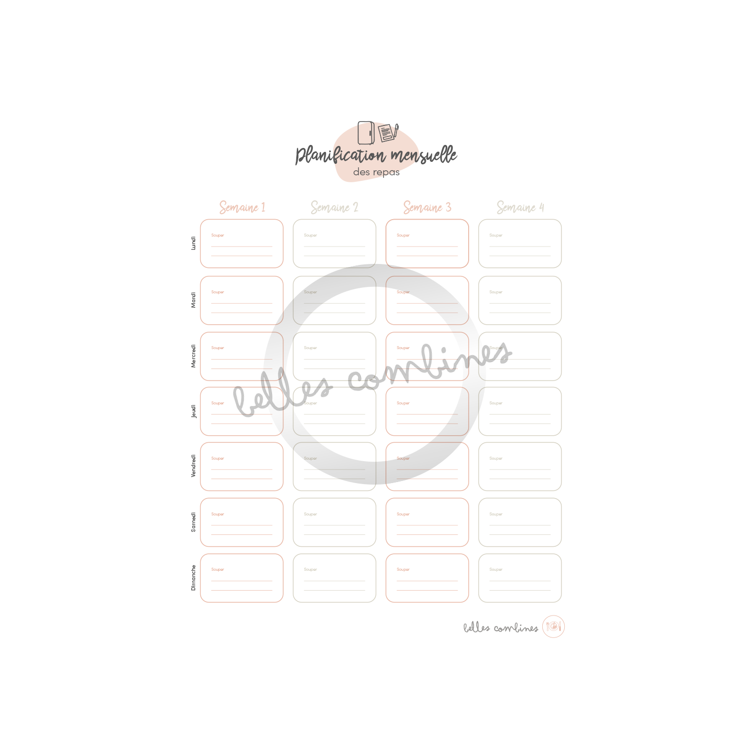 Monthly meal planning