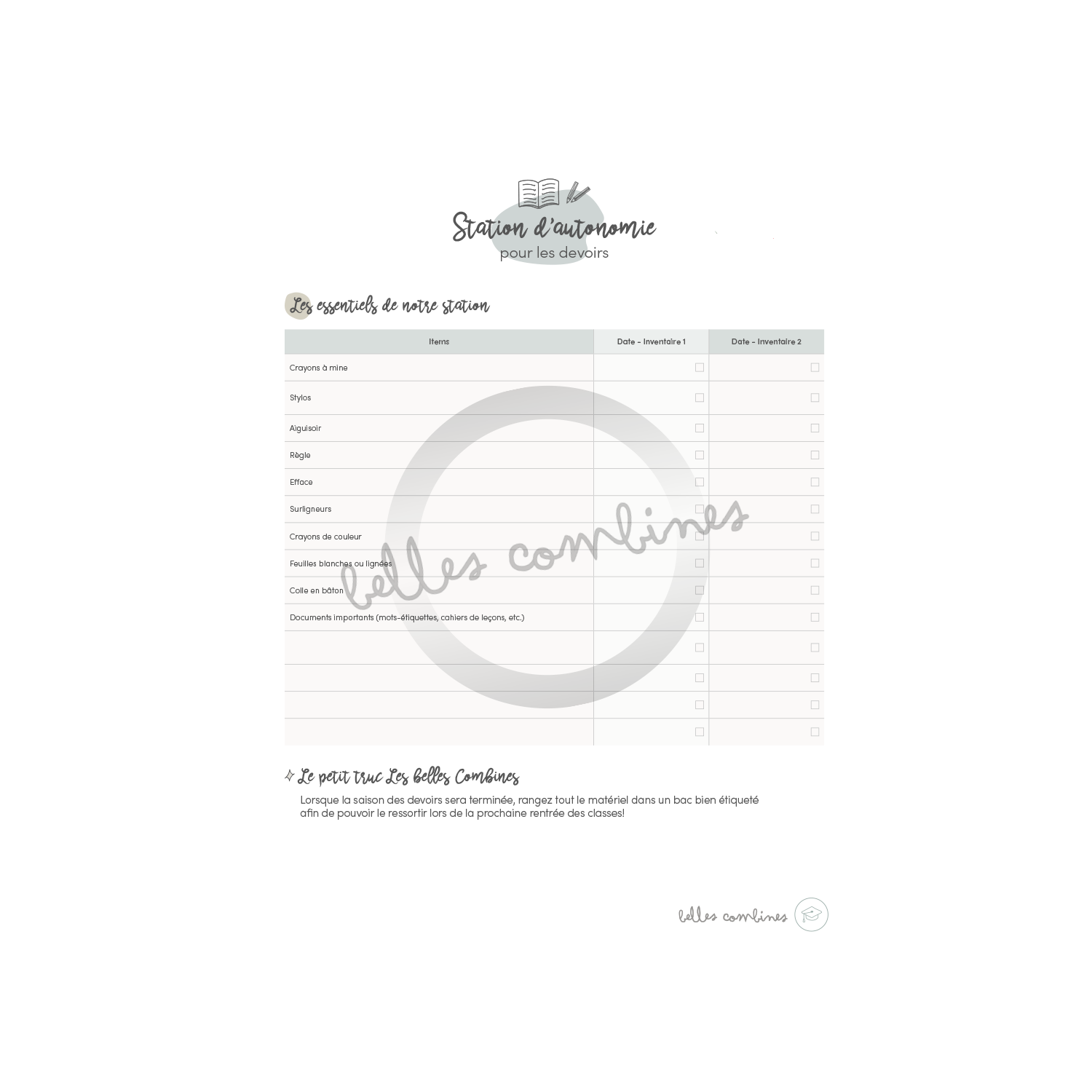 Our autonomy station for homework