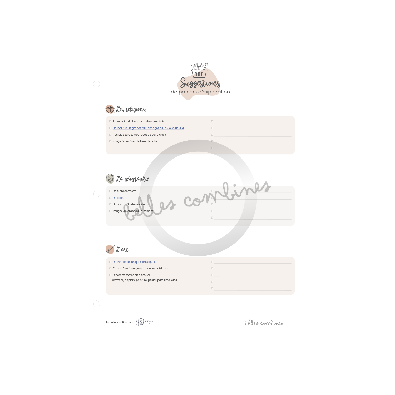 Suggestions de paniers d&