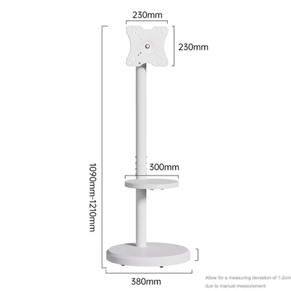 Portrait to Landscape Heavy Duty Mobile TV Cart with Shelf VESA 200x200mm Height Adjustable Rolling TV Stand for 10-42 Inch TVs