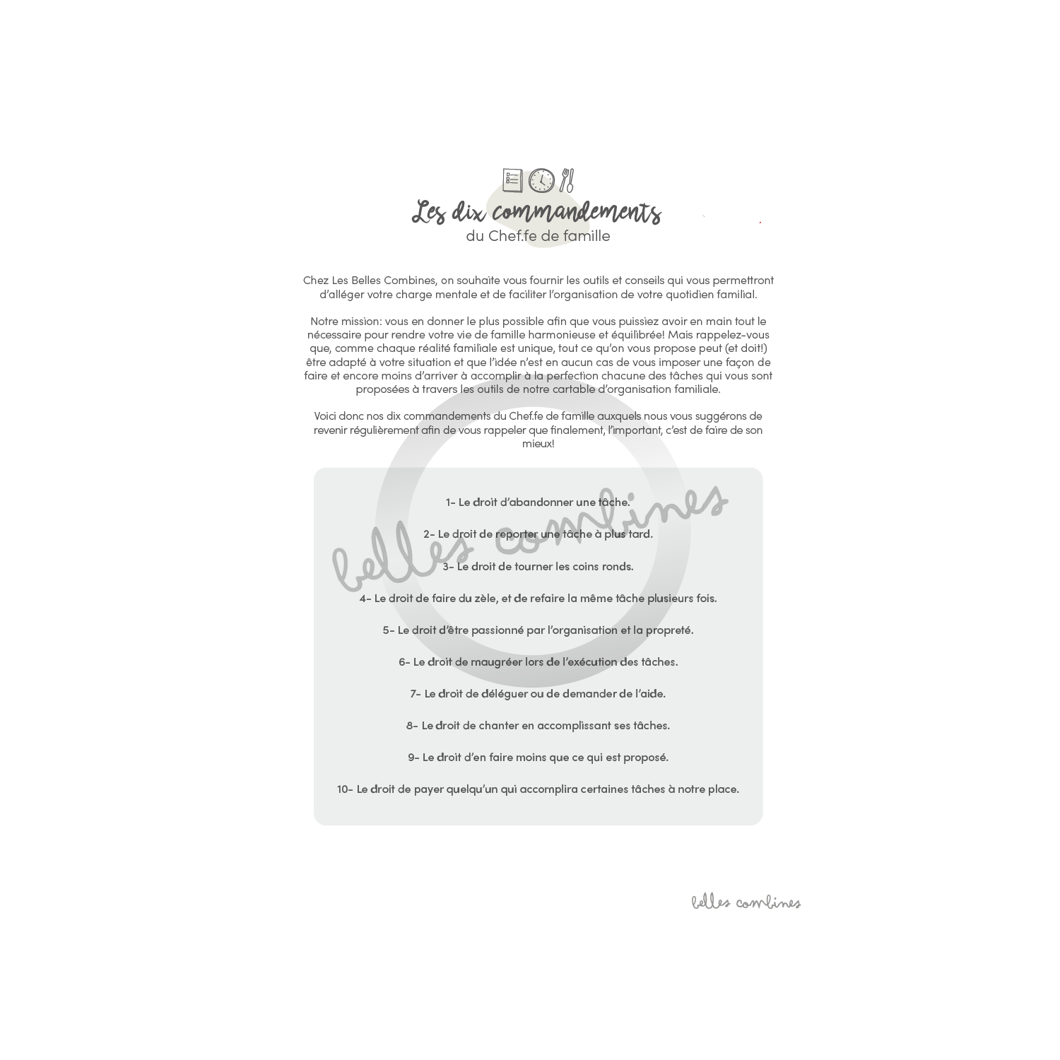 10 commandements du Chef de famille