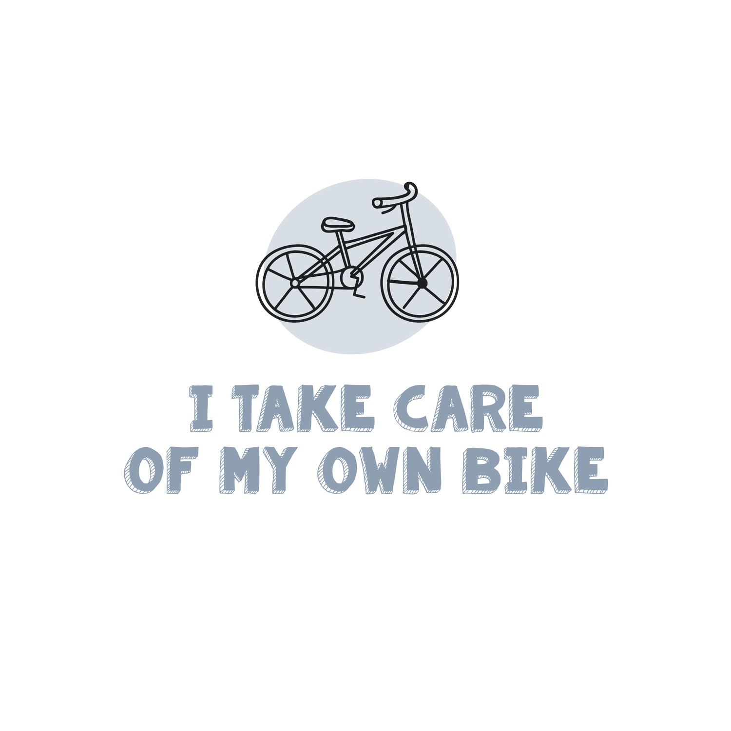 English version of the logo of the I take care of my own bike document to print made by Les Belles Combines