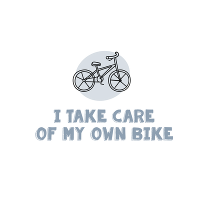 English version of the logo of the I take care of my own bike document to print made by Les Belles Combines
