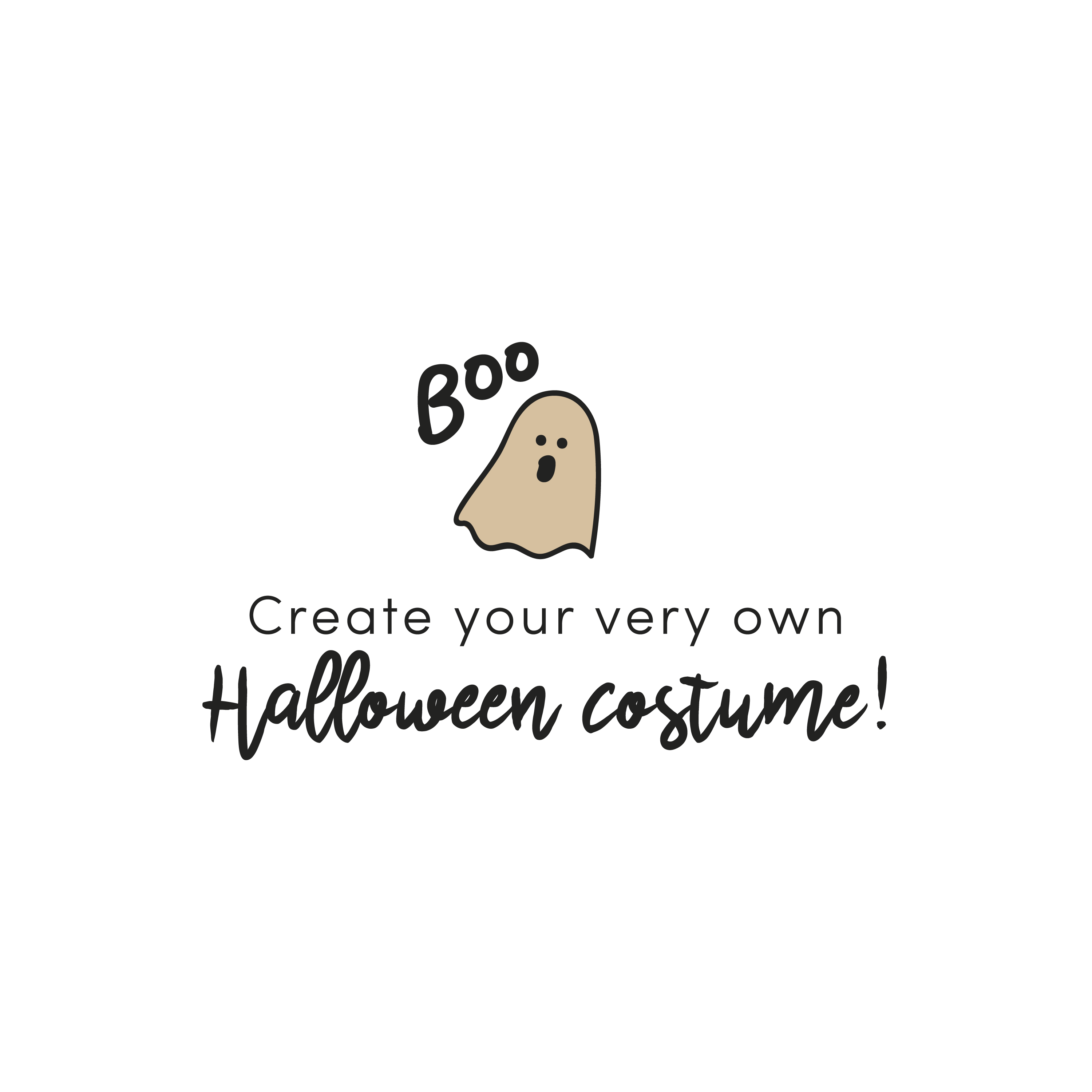 English version of the create your very own Halloween costume document to print made by Les Belles Combines