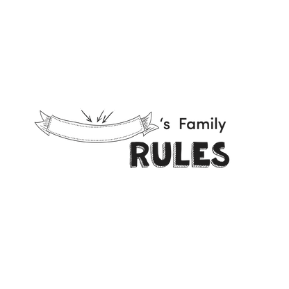 English version of the logo of the Family rules poster made by Les Belles Combines