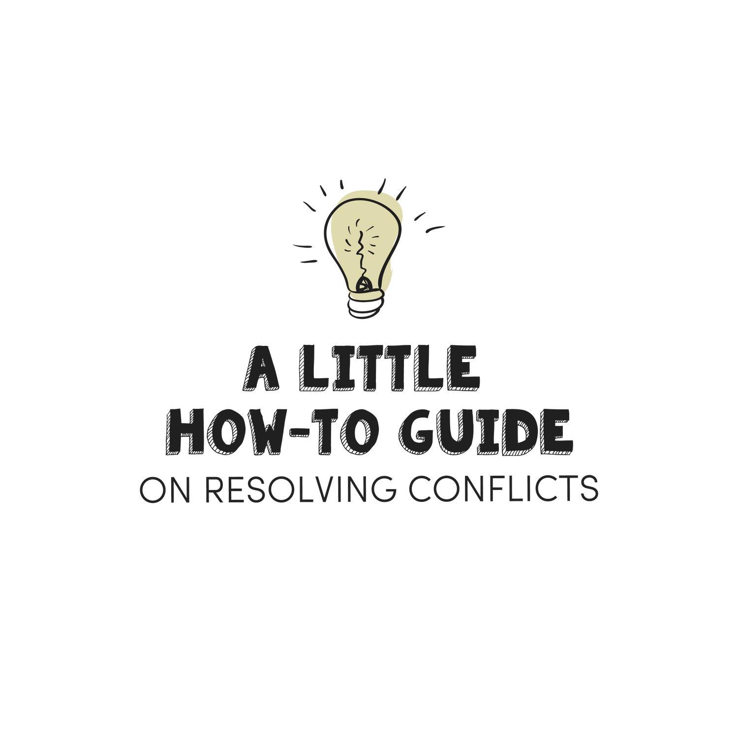 English version of the logo of the document to print A little how-to guide on resolving conflicts made by Les Belles Combines