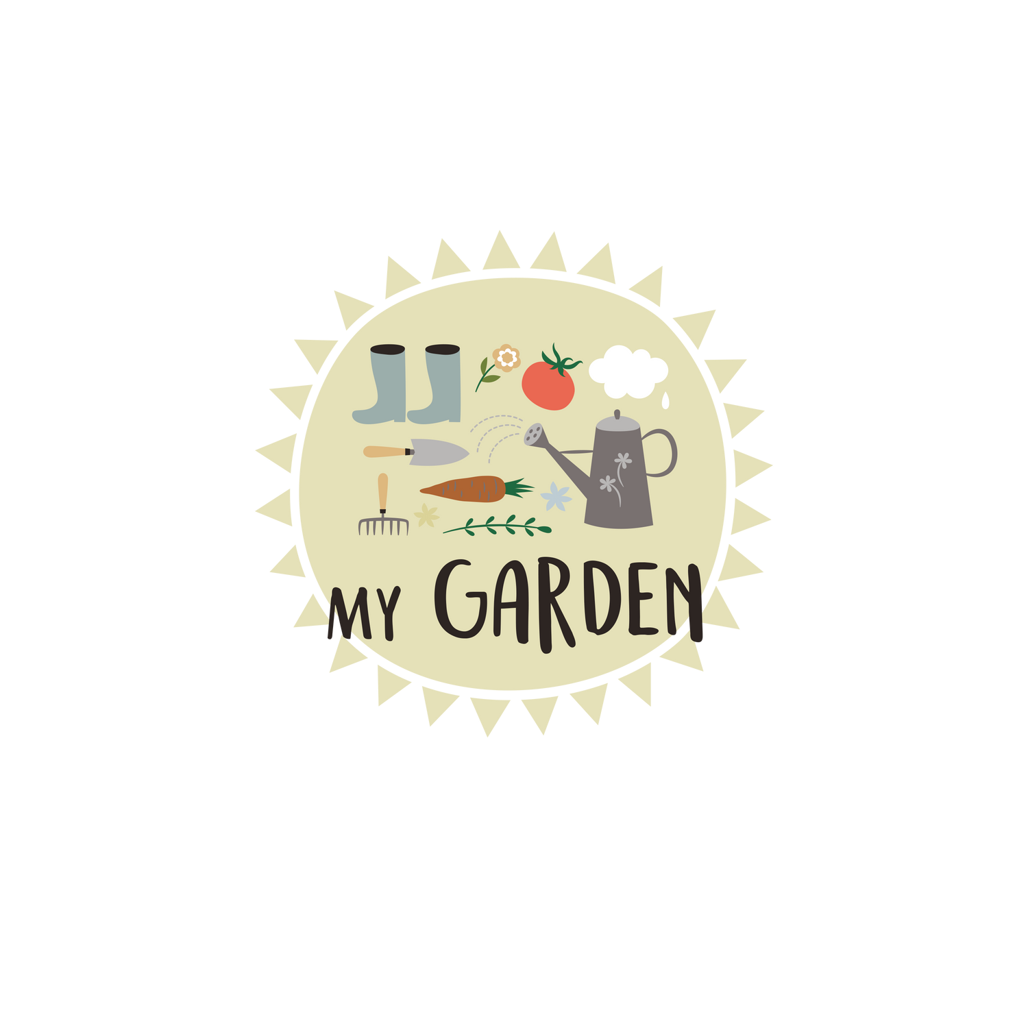 English version of the logo of the document to print My garden made by Les Belles Combines
