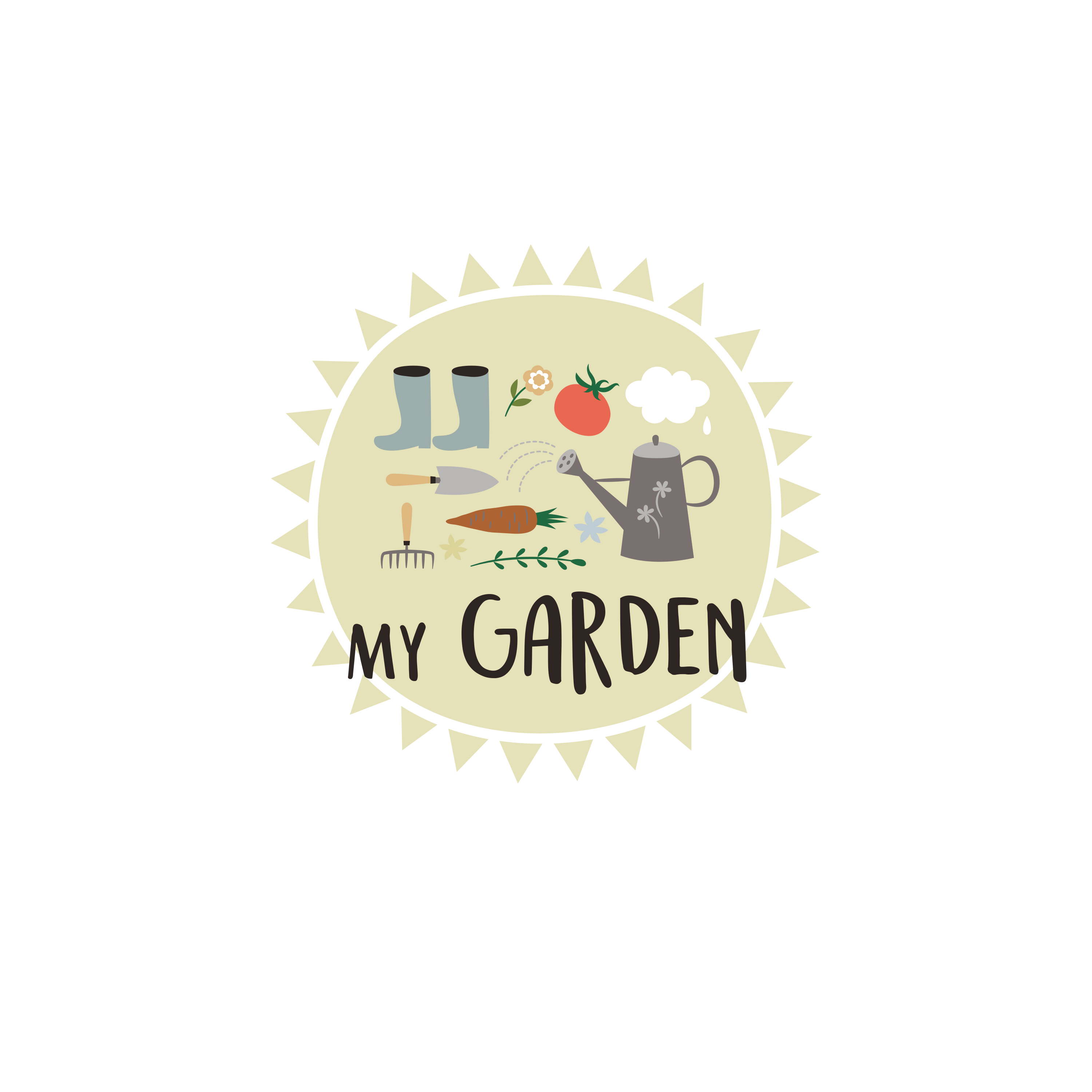 English version of the logo of the document to print My garden made by Les Belles Combines