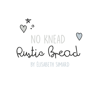 English version of the logo of the no knead rustic bread recipe to print made by Les Belles Combines