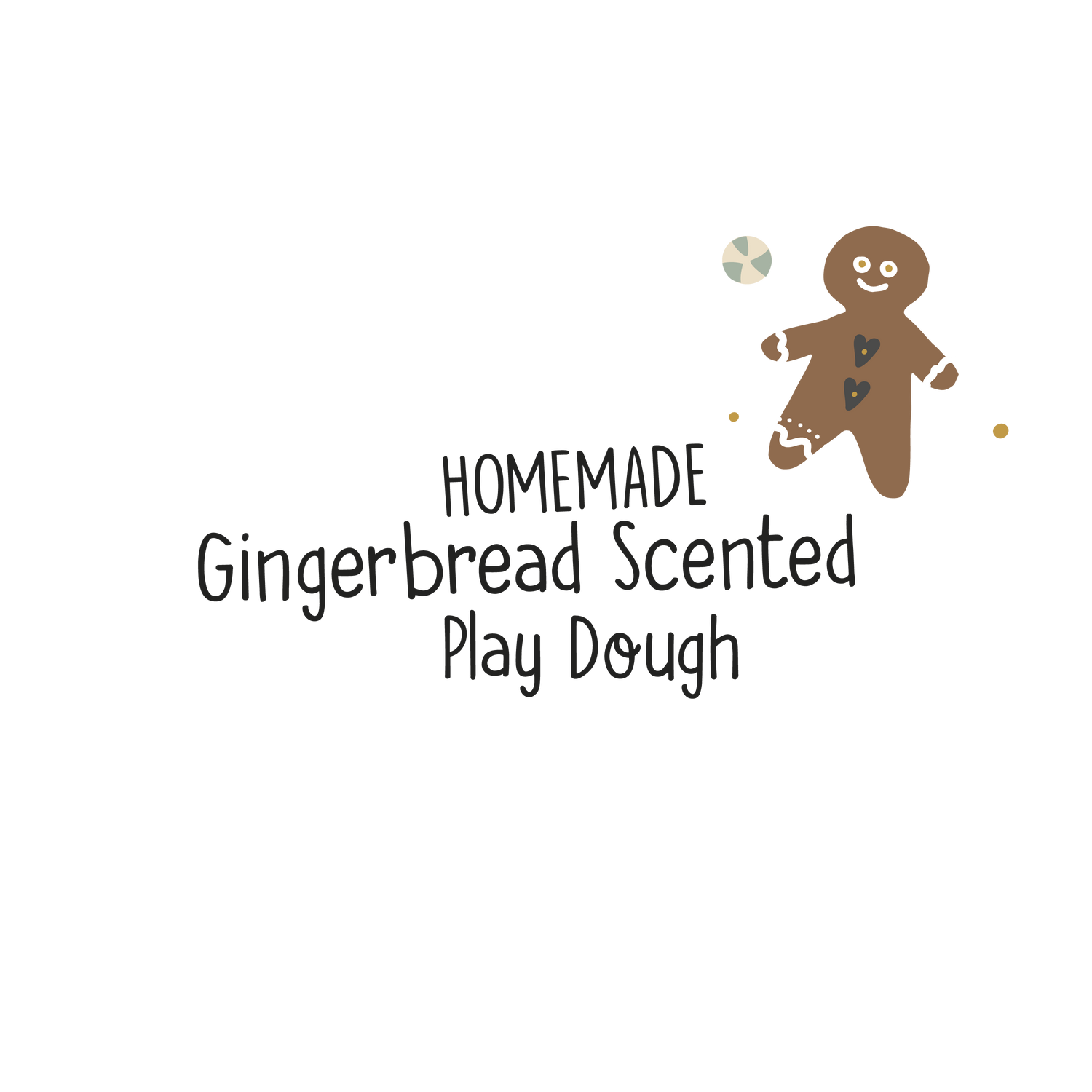 English version of the homemade gingerbread scented play dough recipe to print made by Les Belles Combines