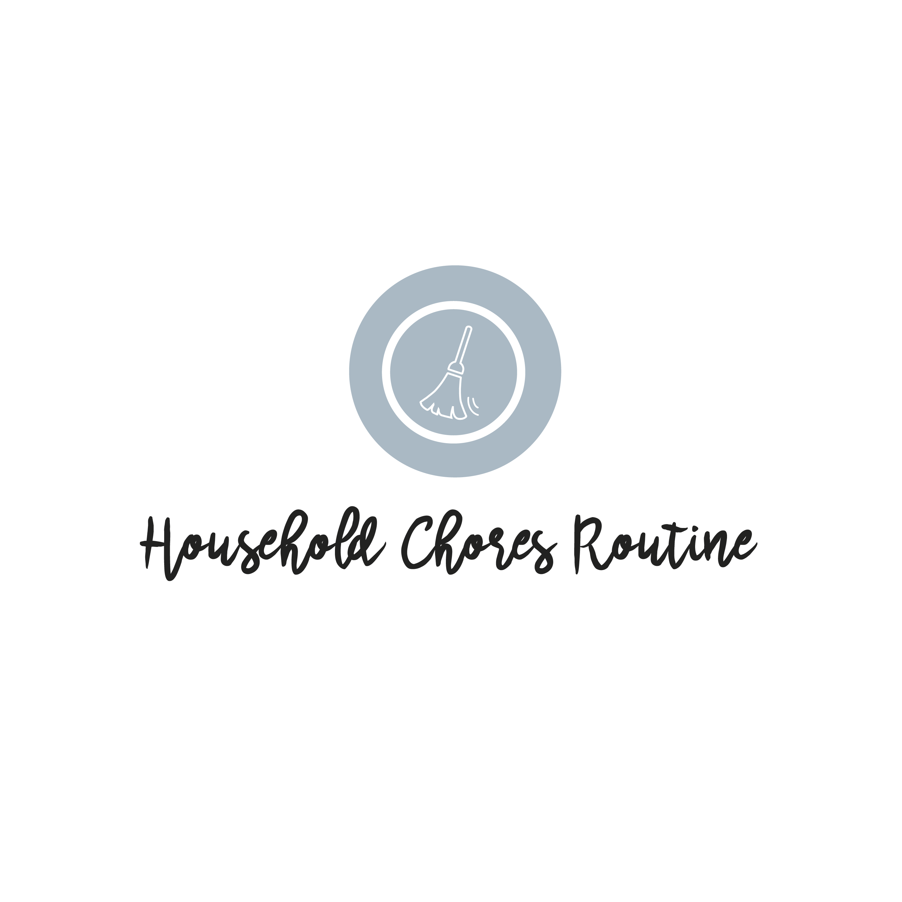 English version of the logo of the household chores routine to print made by Les Belles Combines