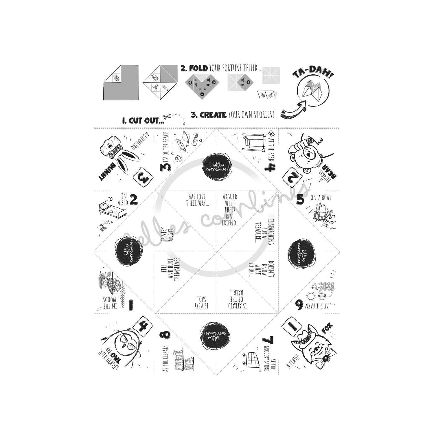 English version of the story teller to tell stories document made by Les Belles Combines