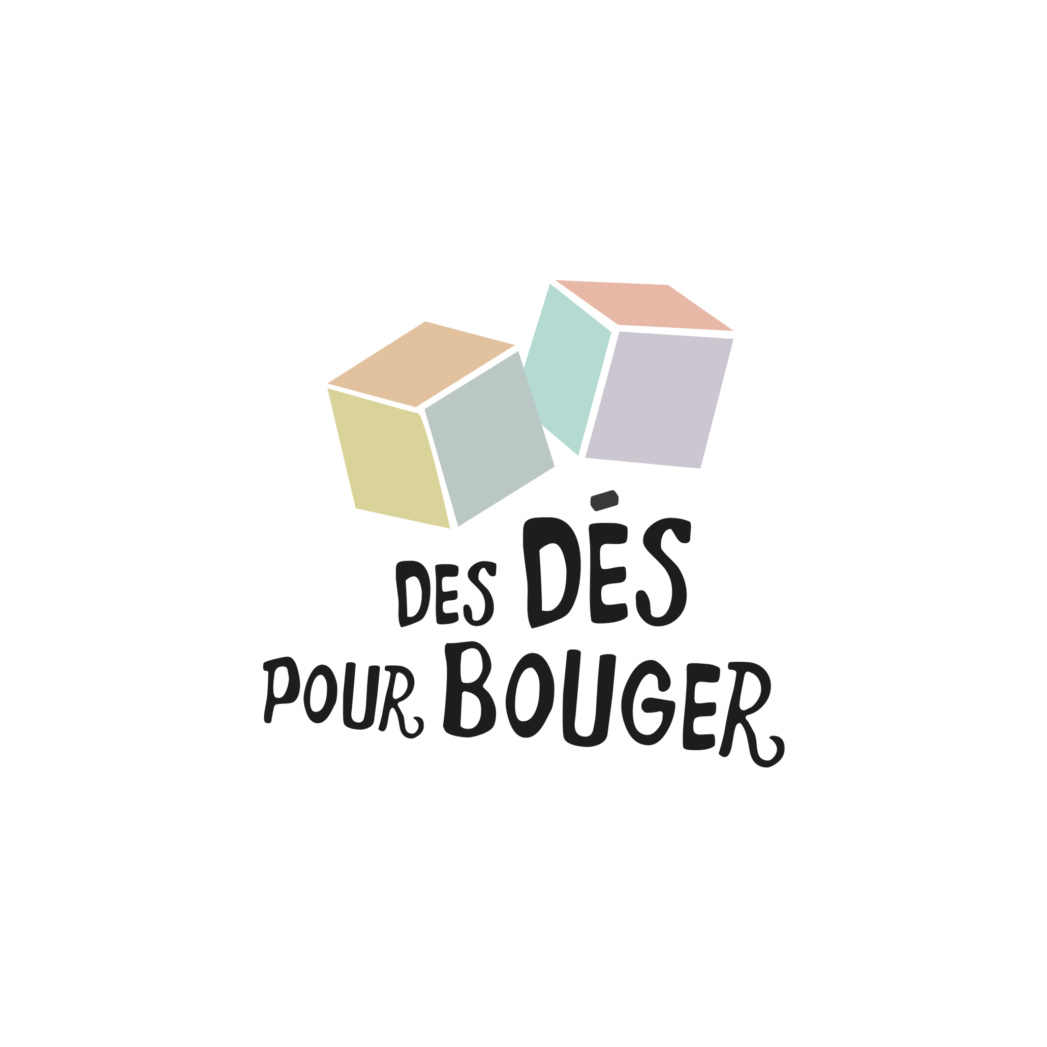 Version française du logo de la petite combine à télécharger et imprimer Des dés pour bouger Les Belles Combines