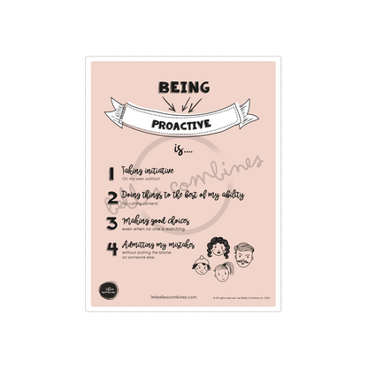 English version of the Being proactive document to print made by Les Belles Combines