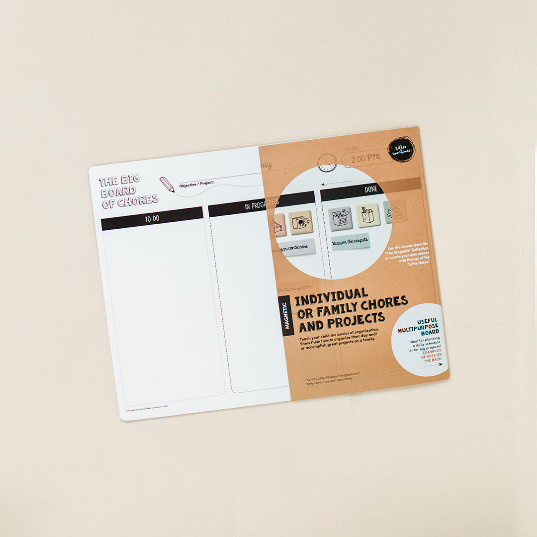 My big magnetic task board les Belles Combines project management