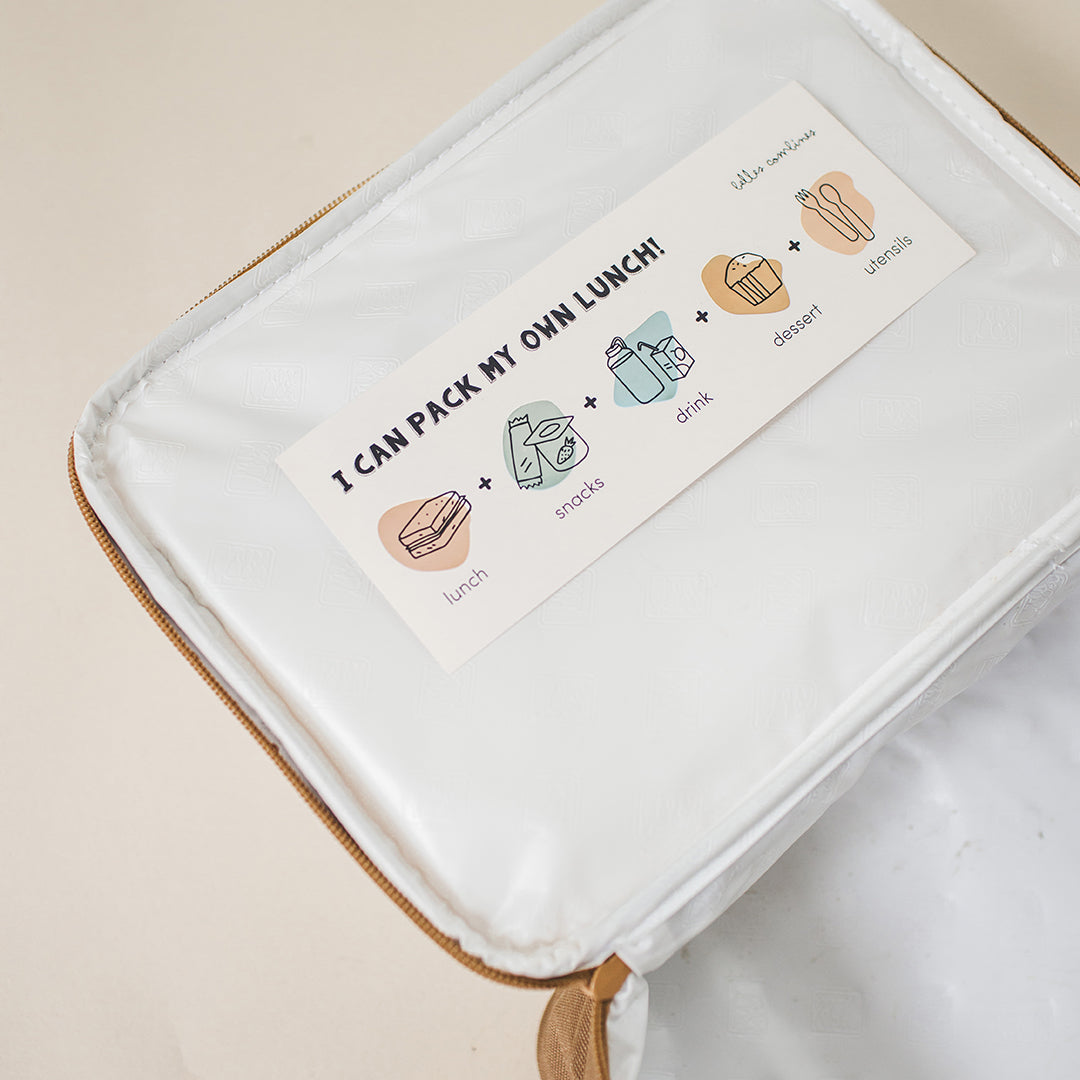 English version of the sticker I can pack my own lunch put in a lunchbox by Les Belles Combines