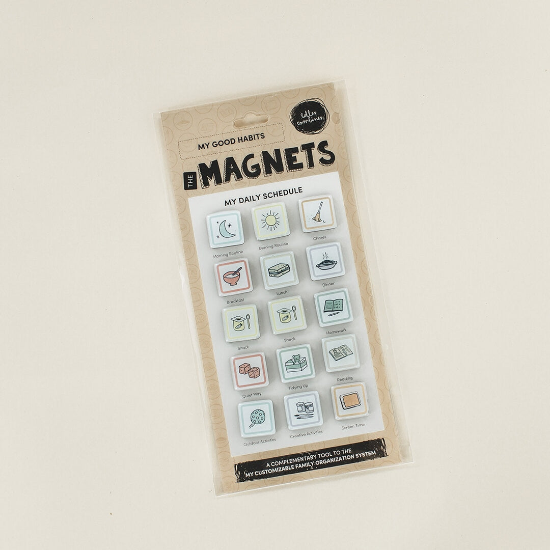English version of daily schedule magnets Les Belles Combines