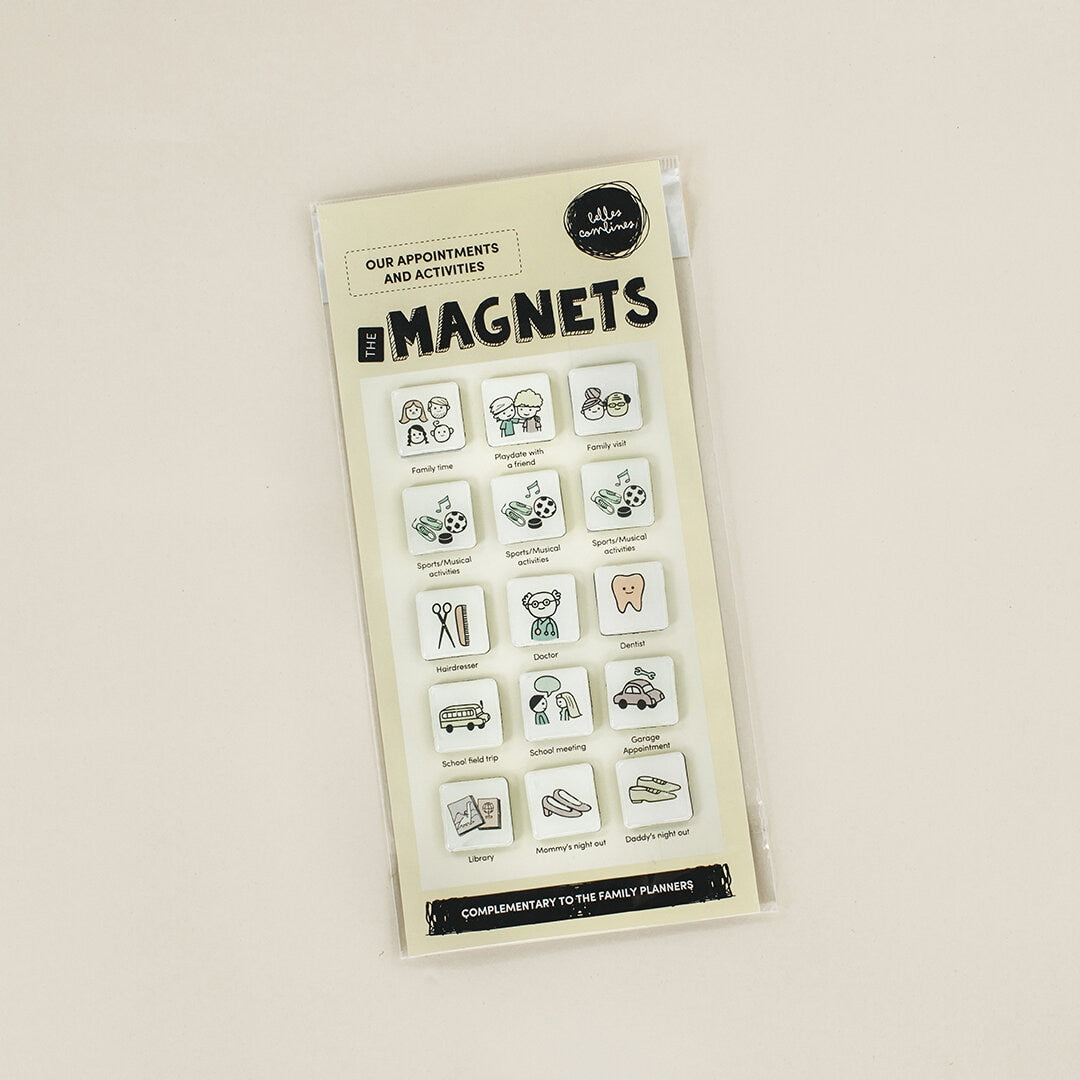English version of appointments and activities magnets by Les Belles Combines