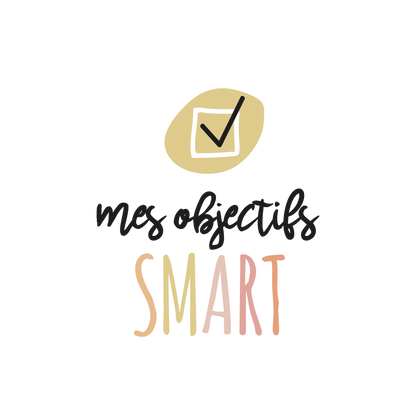 Version française du logo de la petite combine à imprimer Nos objectifs SMART par Les Belles Combines