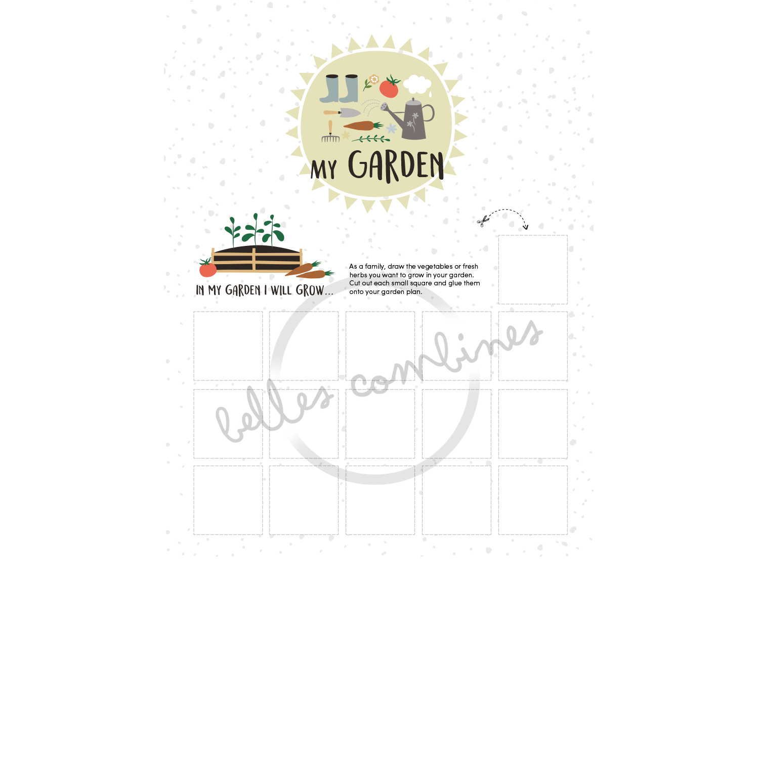 English version of the document to print My garden made by Les Belles Combines