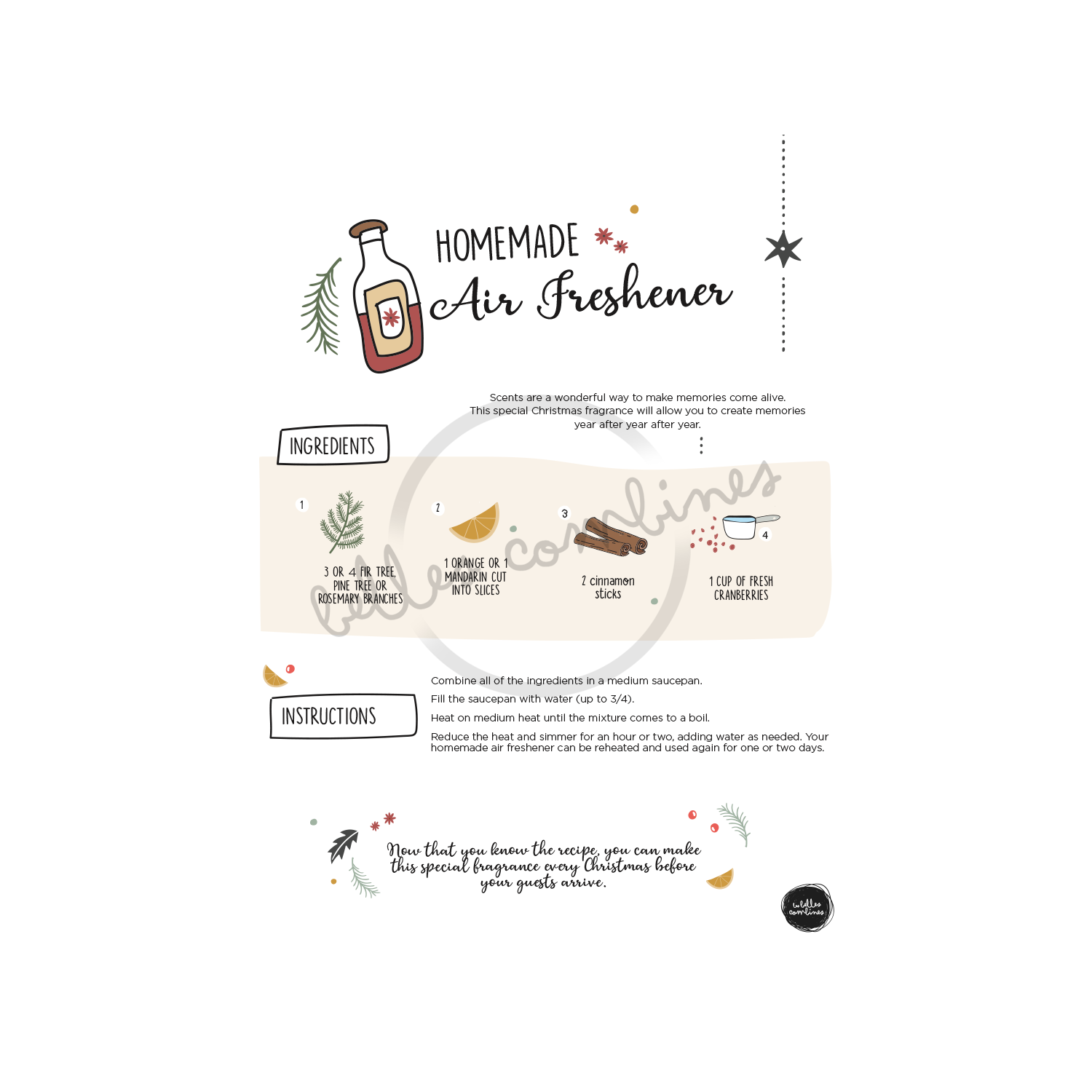 English version of the homemade air freshener recipe to print made by Les Belles Combines