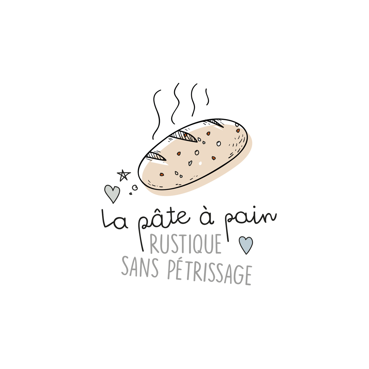 Version française du logo de la recette de pâte à pain rustique à imprimer Les Belles Combines