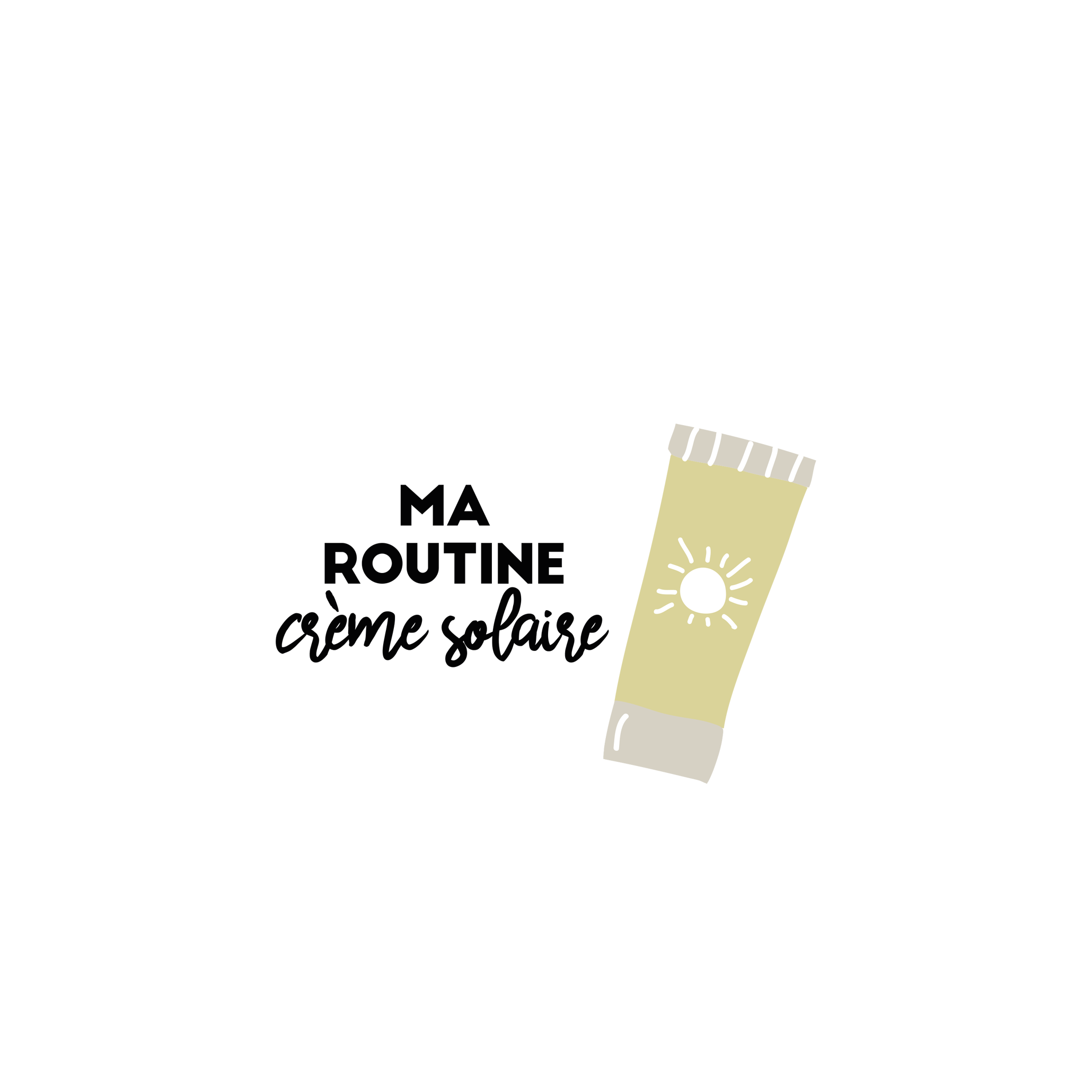 Version française du logo de la petite combine Ma routine crème solaire à imprimer Les Belles Combines