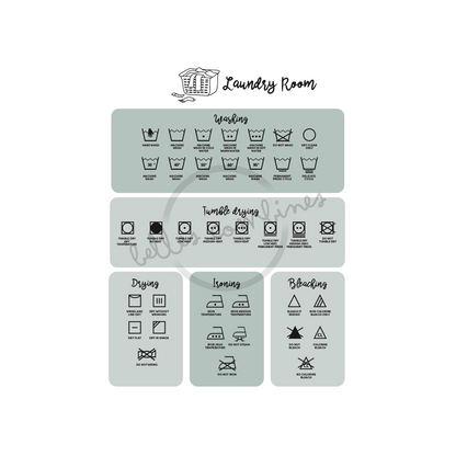 English version of the visual aid for the laundry room by Les Belles Combines
